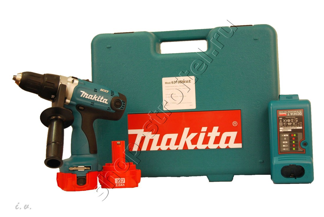 Увеличенная фотография Аккумуляторная дрель шуруповерт Makita 6319 DWAE